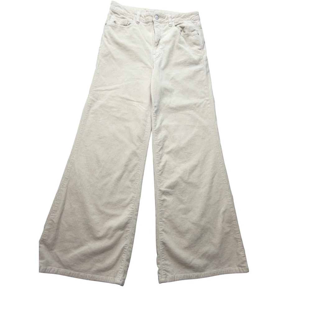 Pilcro Corduroy Pants‎ Womens 29 White Wide Leg Relaxed Stretch Khakis Casual